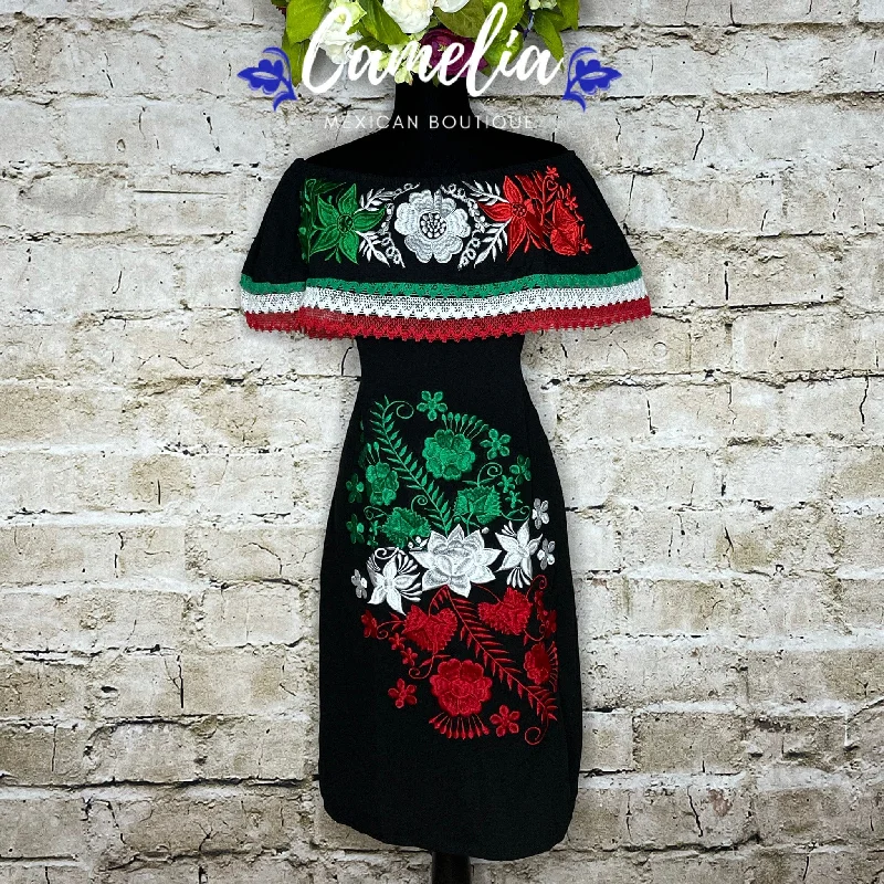 Off Shoulder Tri-Color VIVA MEXICO Dress
