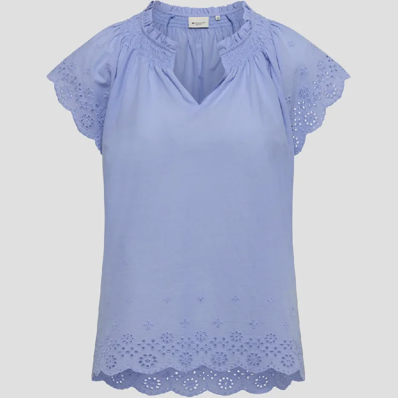 Agusta Shirt - Sky blue Elegant Draped Short Shirt