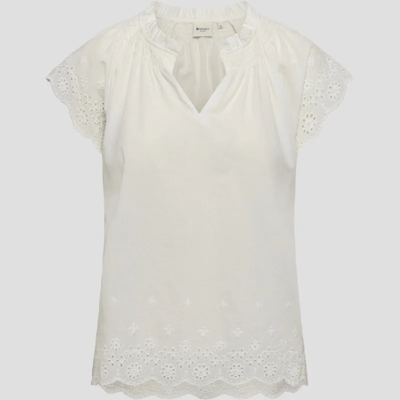 Agusta Shirt - White Modern Short Sleeve Top