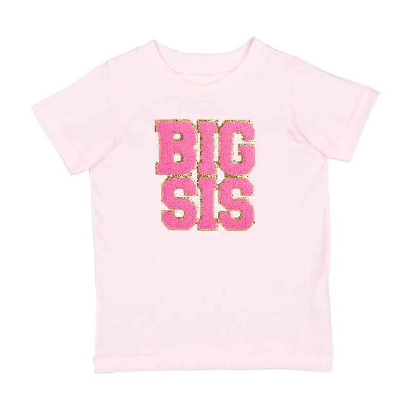 Big Sis Patch Short Sleeve Shirt Modern Short Sleeve Top