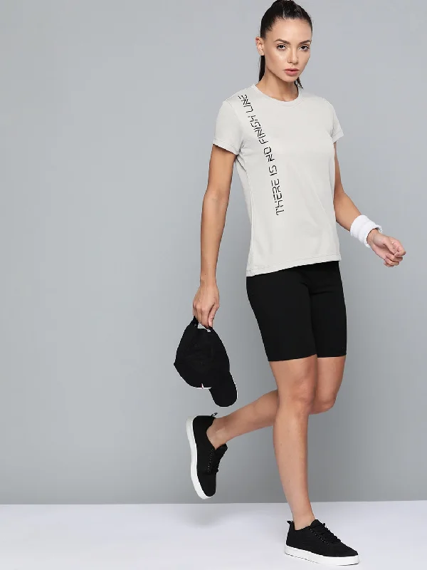 HRX By Hrithik Roshan Running Women Wet Weather Rapid-Dry Typography Tshirts Relaxed Cotton Short Blouse