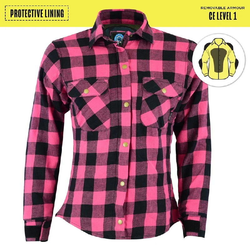 Johnny Reb Womens 'waratah' Plaid Protective Shirt - Reinforced With Protective- Fibre-JRS10004 Fashionable Button-Front Short Sleeve