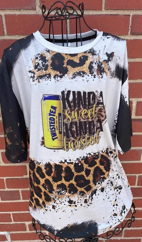 Kinda Sweet Kinda Twisted Cheetah Print Shirt Stylish Short Sleeve Top