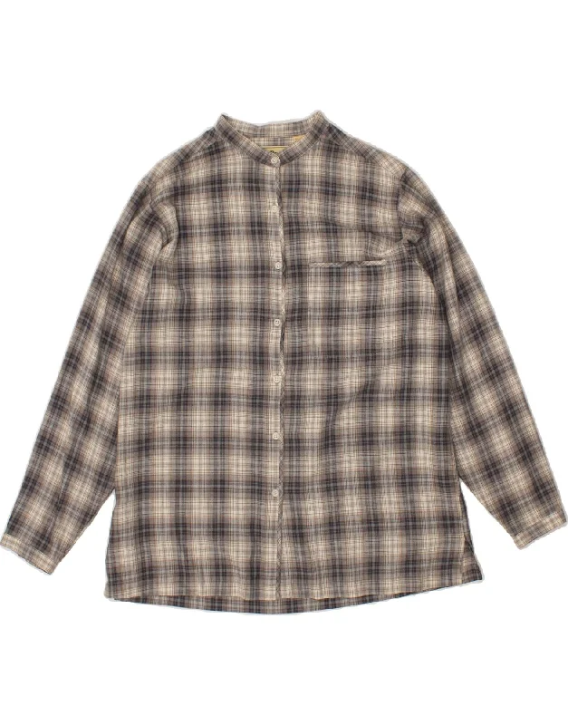 L.L.BEAN Womens Shirt Blouse UK 16 Large Grey Check Viscose Casual Slouchy Short Sleeve L.L.BEAN Womens Shirt Blouse UK 16 Large Grey Check Viscose Casual Slouchy Short Sleeve