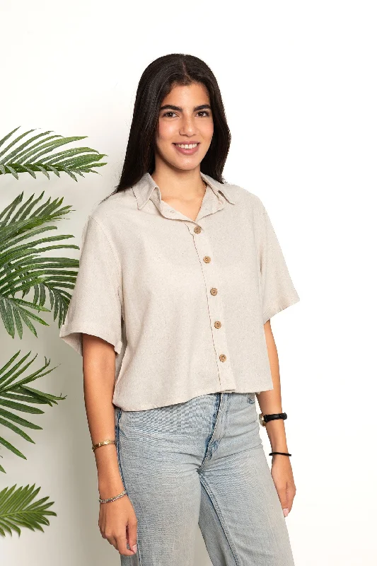 Linen Comfy Shirt - Sabotage Casual Cotton Short Shirt