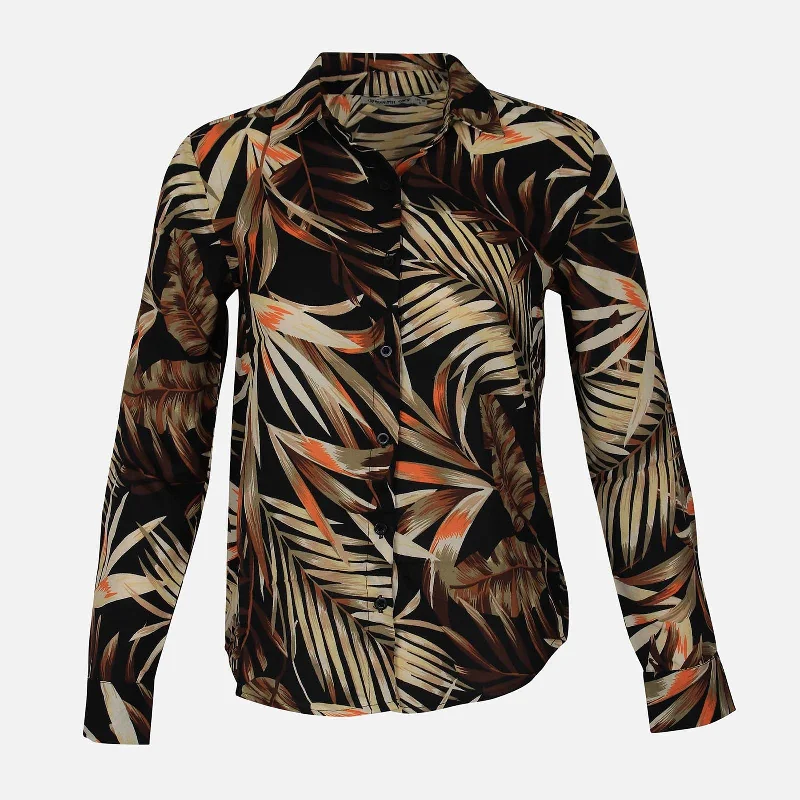 LADIES CASUAL PRINTED SHIRT Classic Solid Short Shirt