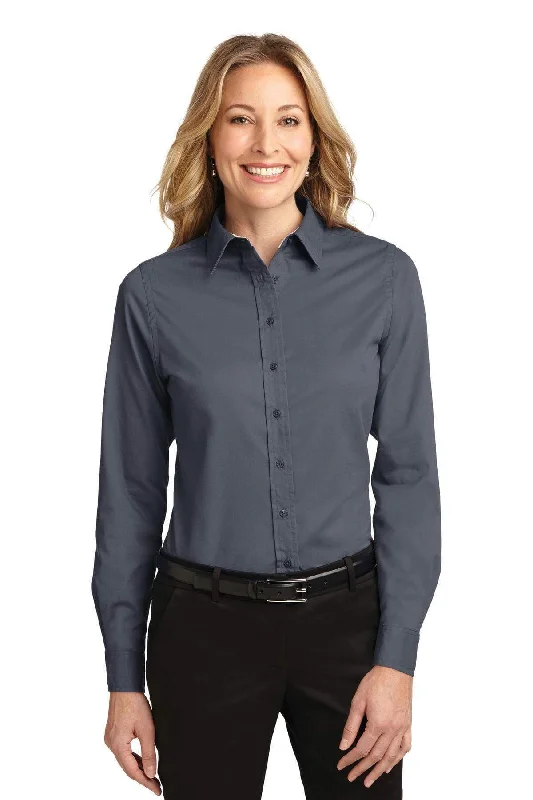 Port Authority Ladies Long Sleeve Easy Care Shirt.  L608 Modern Casual Short Sleeve