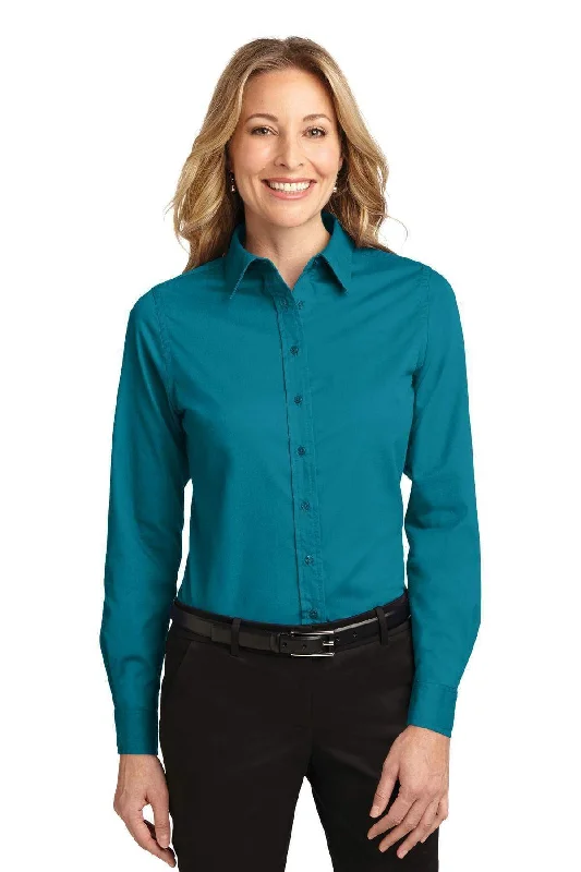 Port Authority Ladies Long Sleeve Easy Care Shirt.  L608 Classic Cropped Short Sleeve