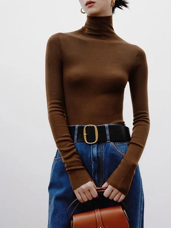 Brown-turtleneck