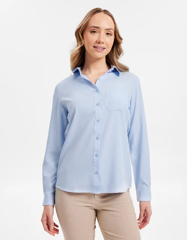 Travel Shirt Women UPF 50+ Dry Lite Chic Silk Short Sleeve Shirt