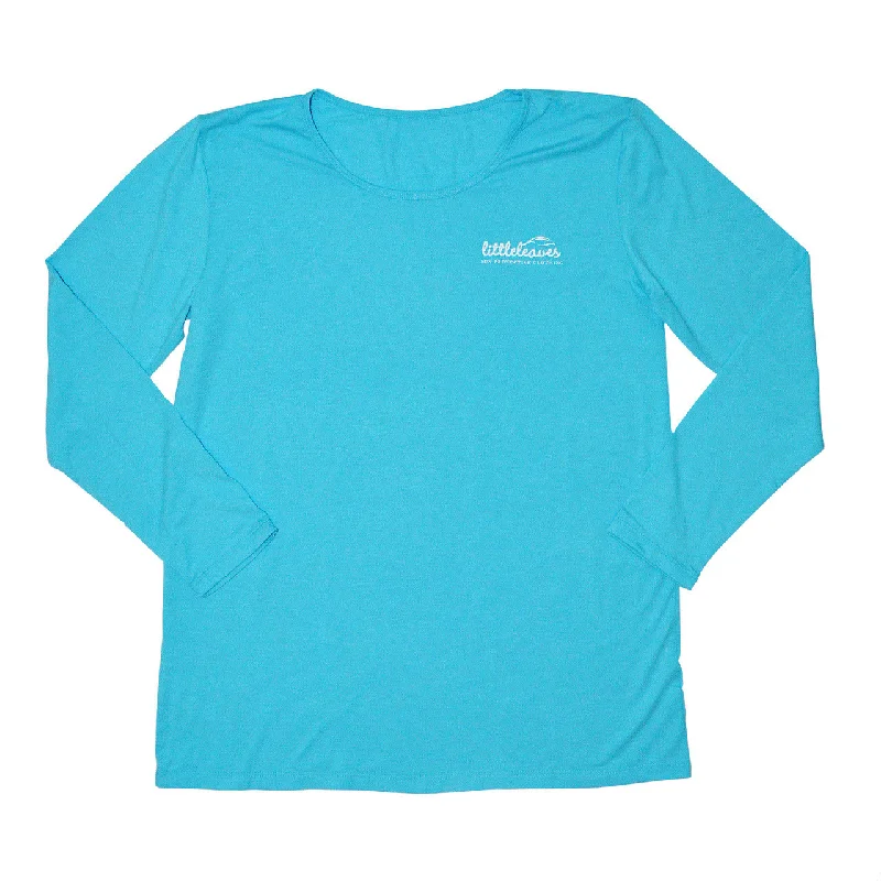 Womens Sun Protective Shirt-Brilliant Cerulean Blue Fashionable Tied Short Sleeve