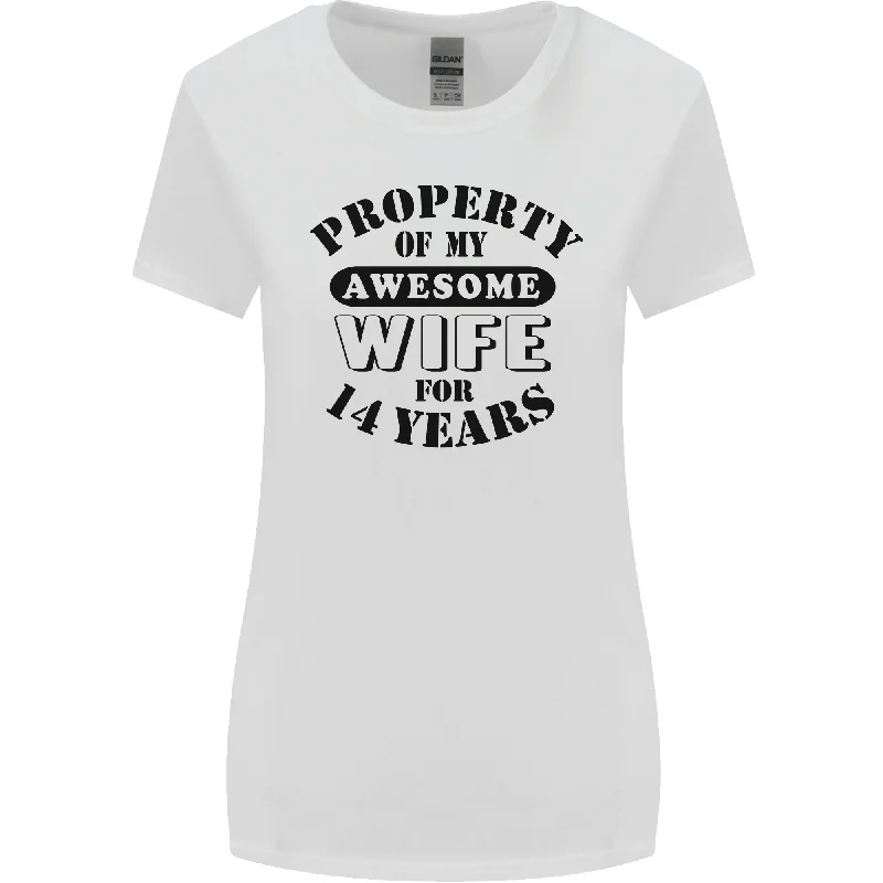 14th Wedding Anniversary 14 Year Funny Wife Womens Wider Cut T-Shirt Modern Contemporary Chic 14th Wedding Anniversary 14 Year Funny Wife Womens Wider Cut T-Shirt Modern Contemporary Chic