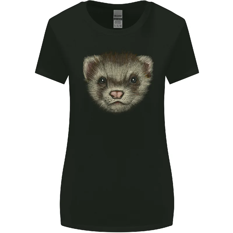 A Ferret Head Womens Wider Cut T-Shirt Seamless Knitted Crochet