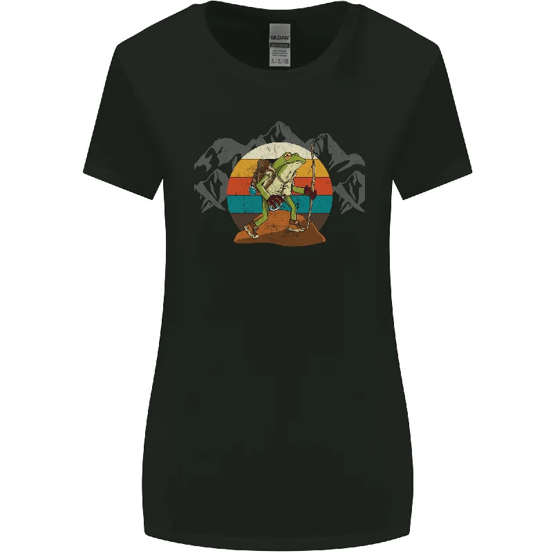 A Frog Hiking in the Mountains Trekking Womens Wider Cut T-Shirt Seamless Knitted Crochet