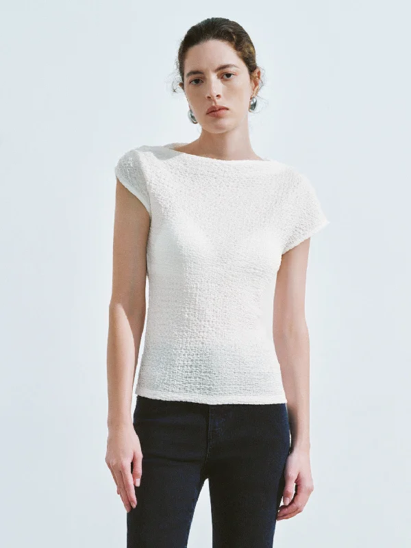 Asymmetric One Shoulder Skinny T-Shirt Seamless Knitted Crochet