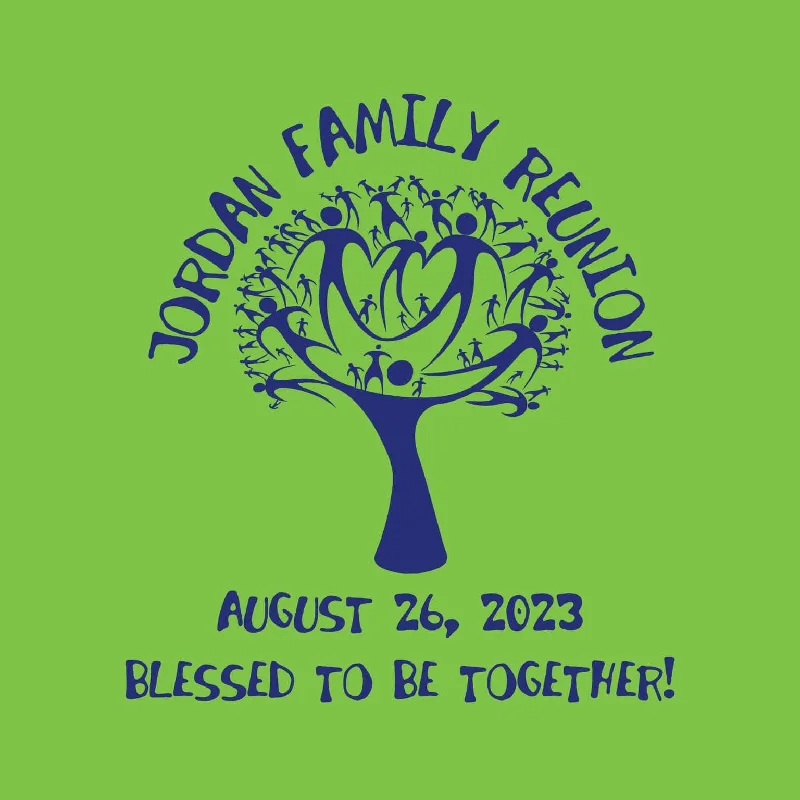 Blessed Stylized Tree Family Reunion T-Shirt Design R1-57 Welt Pockets Slit Pockets Flap Pockets