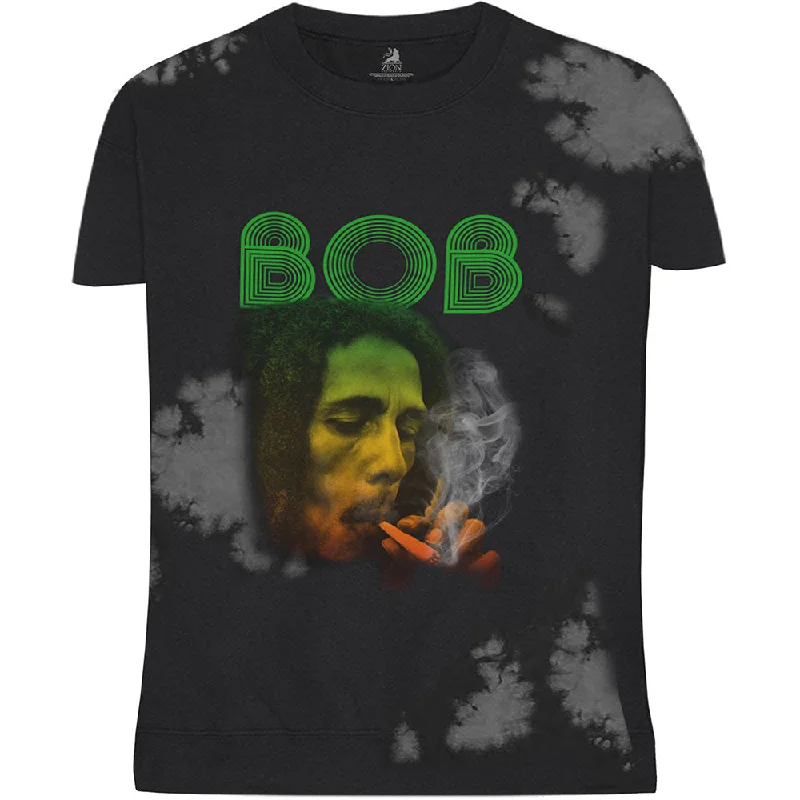 Bob Marley | Official Band T-Shirt | Smoke Gradient (Dip-Dye) Zippered Front Buttoned Front Snap Front