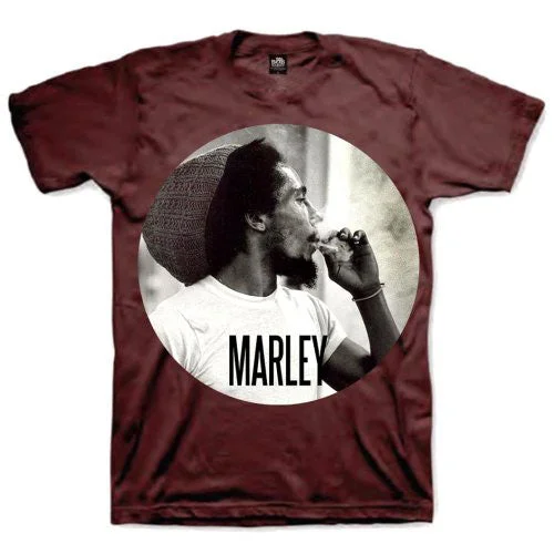 Bob Marley | Official Band T-Shirt | Smokin Circle Oversized T-Shirt Spandex breathable