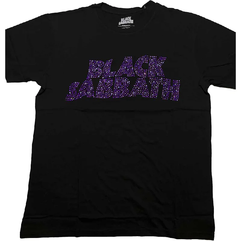 Black Sabbath | Official Band T-Shirt | Wavy Logo (Diamante) Anti-Shrink Durable Soft