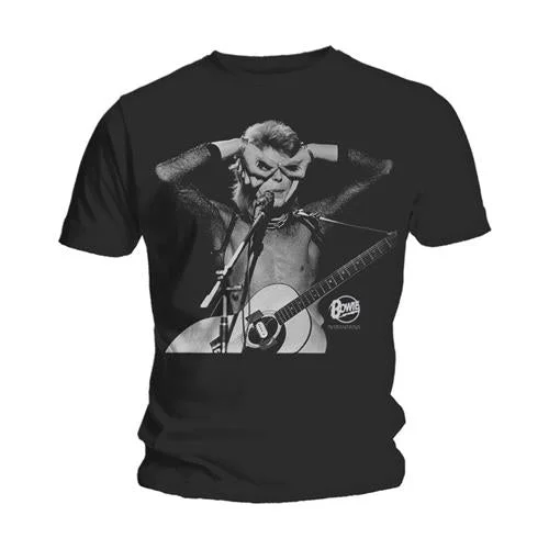 David Bowie | Official Band T-Shirt | Acoustics Hooded Caped Shawl Collar