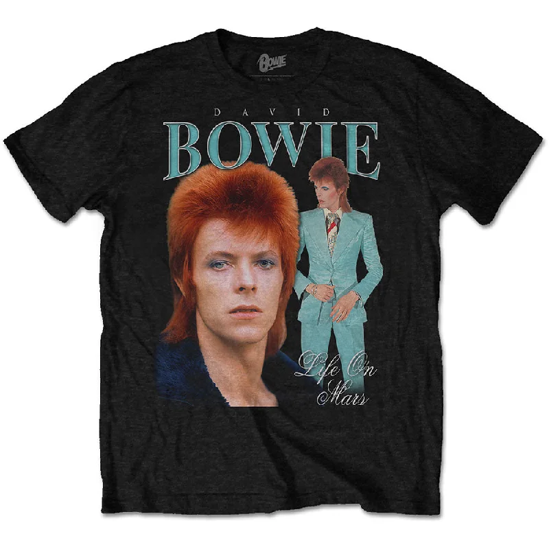 David Bowie | Official Band T-Shirt | Life on Mars Homage Plaid T-Shirt Polka Dot Checkered