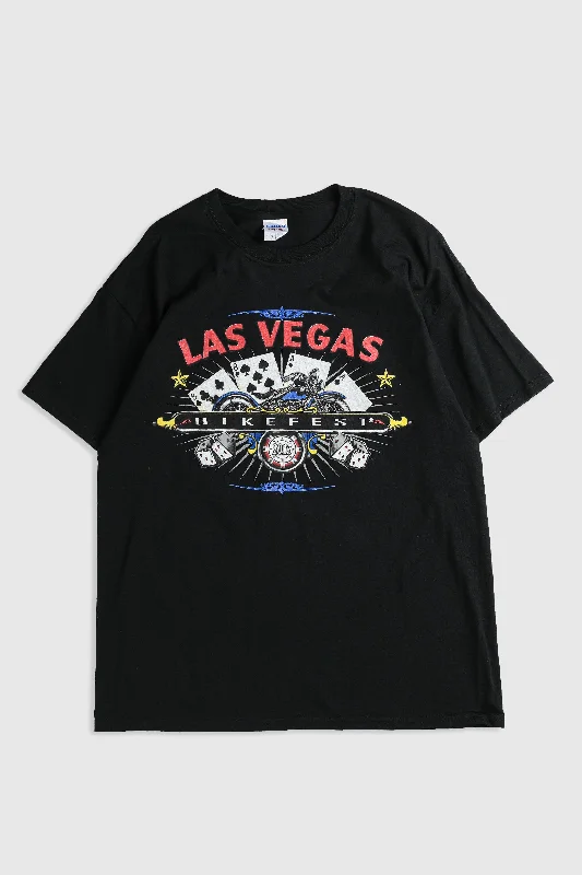 Deadstock Las Vegas Bike Fest Tee - L Boxy Fit Fitted Loose