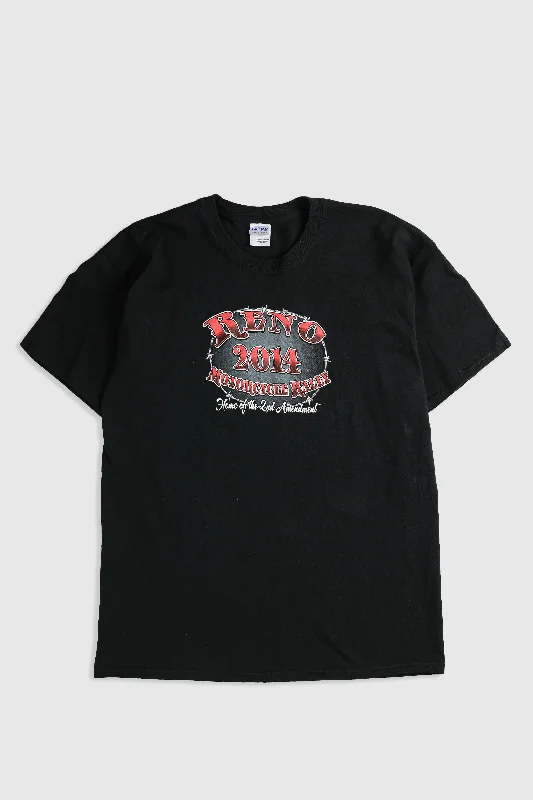 Deadstock Reno Motorcycle Rally Tee - L Chenille Blend Fleece Blend Nylon Blend