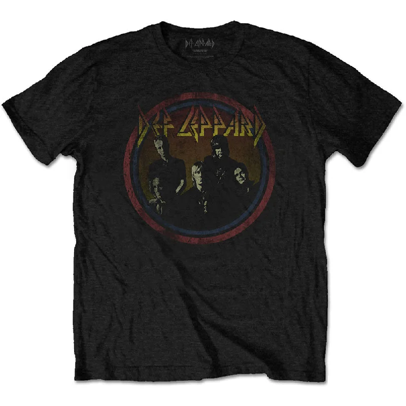 Def Leppard | Official Band T-Shirt | Vintage Circle Zippered Buttoned Snapped