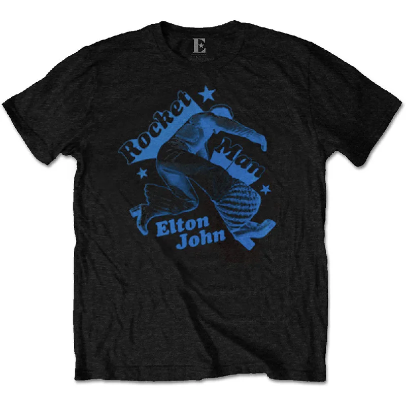 Elton John | Official Band T-Shirt | Rocketman Jump Chenille Blend Fleece Blend Nylon Blend