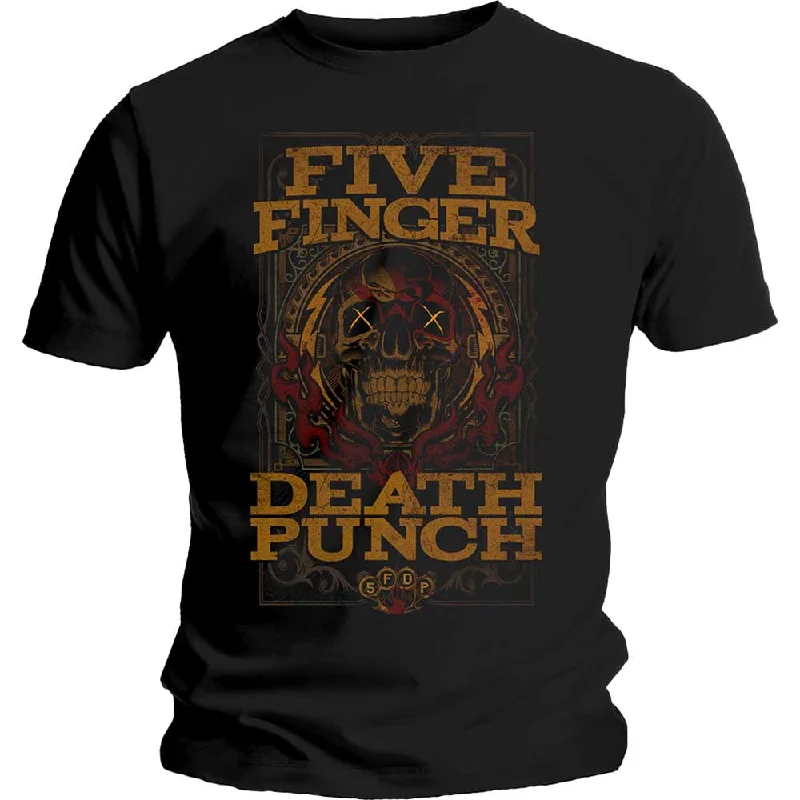 Five Finger Death Punch | Official Band T-Shirt | Wanted Ribbed T-Shirt High Neck Heavyweight