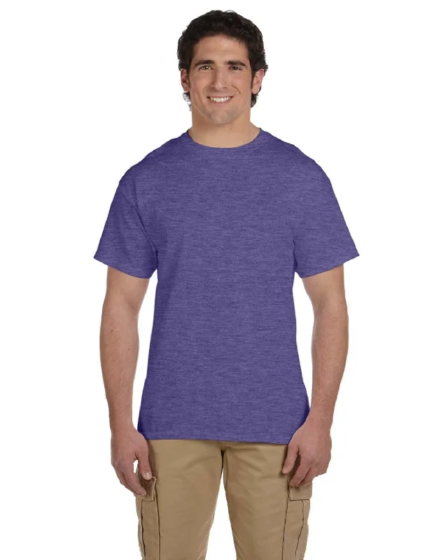 Fruit of the Loom 100% Cotton T-Shirt | Retro Hth Purp Polka Dot Checkered Tartan