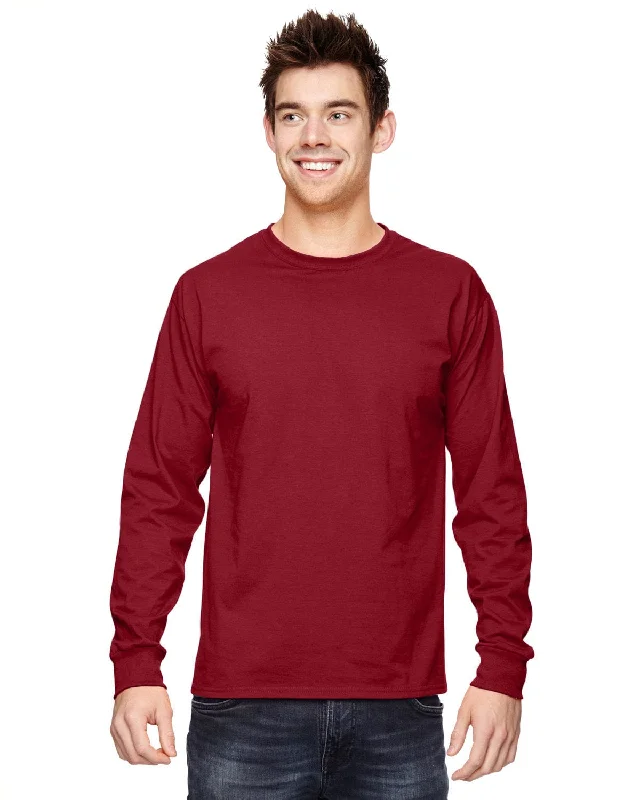 Fruit of the Loom Lightweight Long Sleeve T-Shirt | Crimson Chenille Fabric Brocade Fabric Lace Fabric