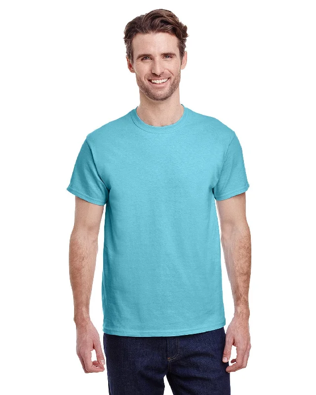 Gildan Ultra Cotton Heavyweight T-Shirt | Sky Zippered Buttoned Snapped