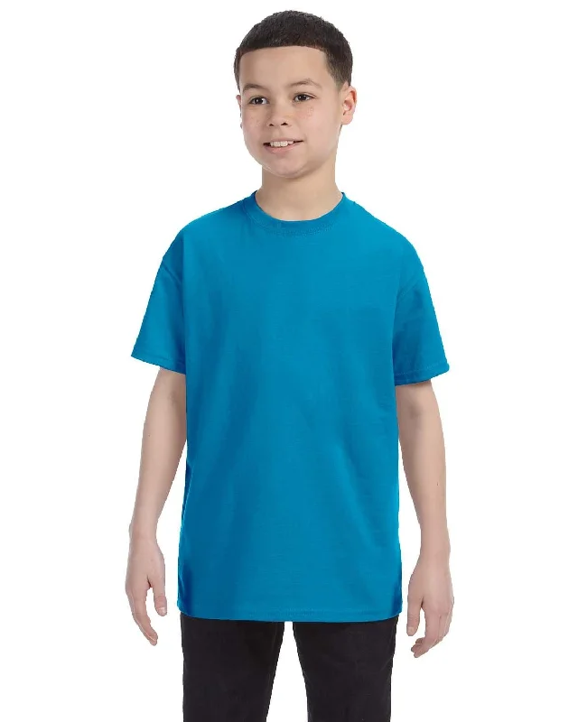 Gildan Youth Lightweight 100% Cotton T-Shirt | Sapphire Satin Blend Silk Blend Wool Blend