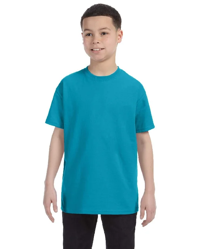 Gildan Youth Lightweight 100% Cotton T-Shirt | Tropical Blue Machine Wash Dry Clean Hand Wash