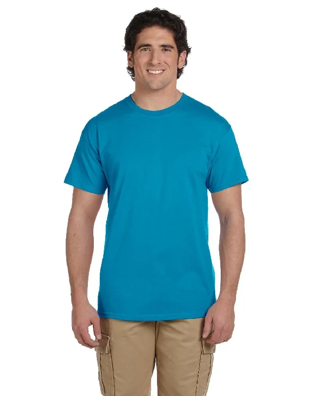 Hanes ComfortBlend 50/50 T-Shirt | Teal Solid Color Striped Floral