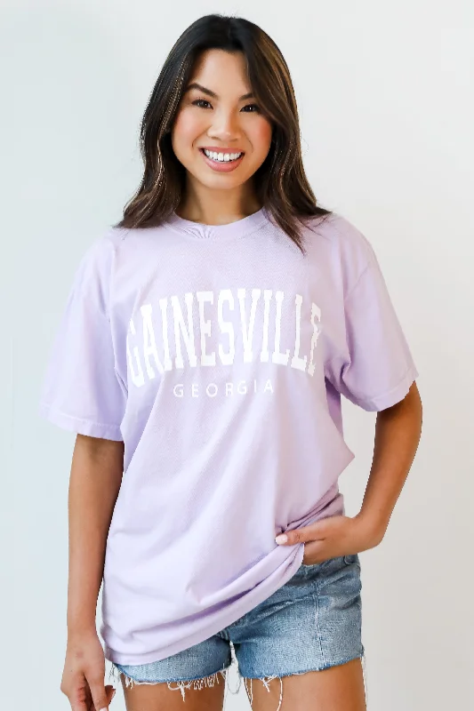 Lavender Gainesville Georgia Tee Spandex Blend Rayon Blend Denim Blend