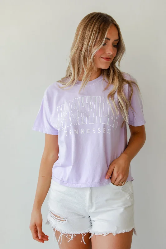 Lavender Nashville Tennessee Cropped Tee Handmade Hand-knitted Hand-woven