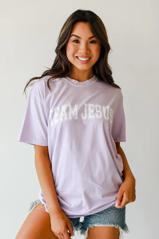 Lavender Team Jesus Tee Chenille Fabric Brocade Fabric Lace Fabric