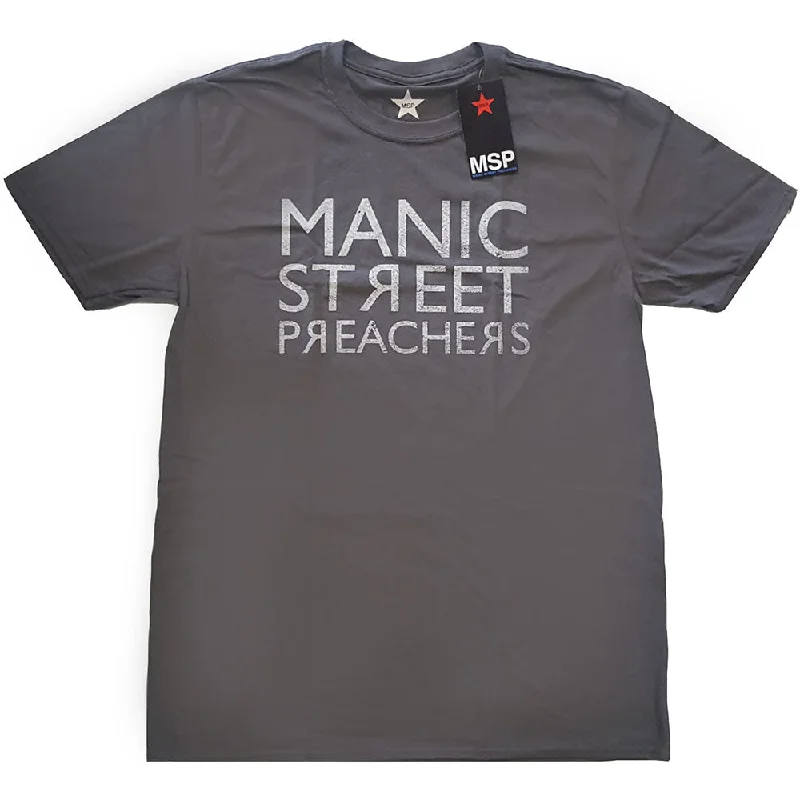 Manic Street Preachers | Official Band T-Shirt | Reversed Logo Rayon Velvet Corduroy Manic Street Preachers | Official Band T-Shirt | Reversed Logo Rayon Velvet Corduroy