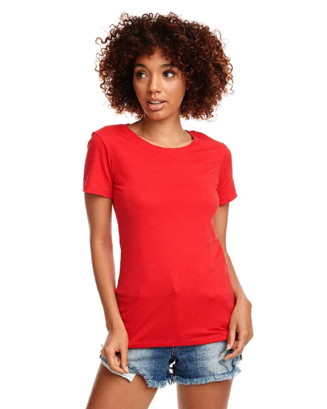 Next Level Ladies Ideal Short Sleeve Crew Tee | Red Handmade Hand-knitted Hand-woven