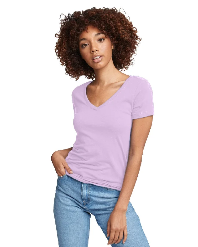 Next Level Ladies Ideal V-Neck Tee | Lilac Silk Blend Satin Velvet