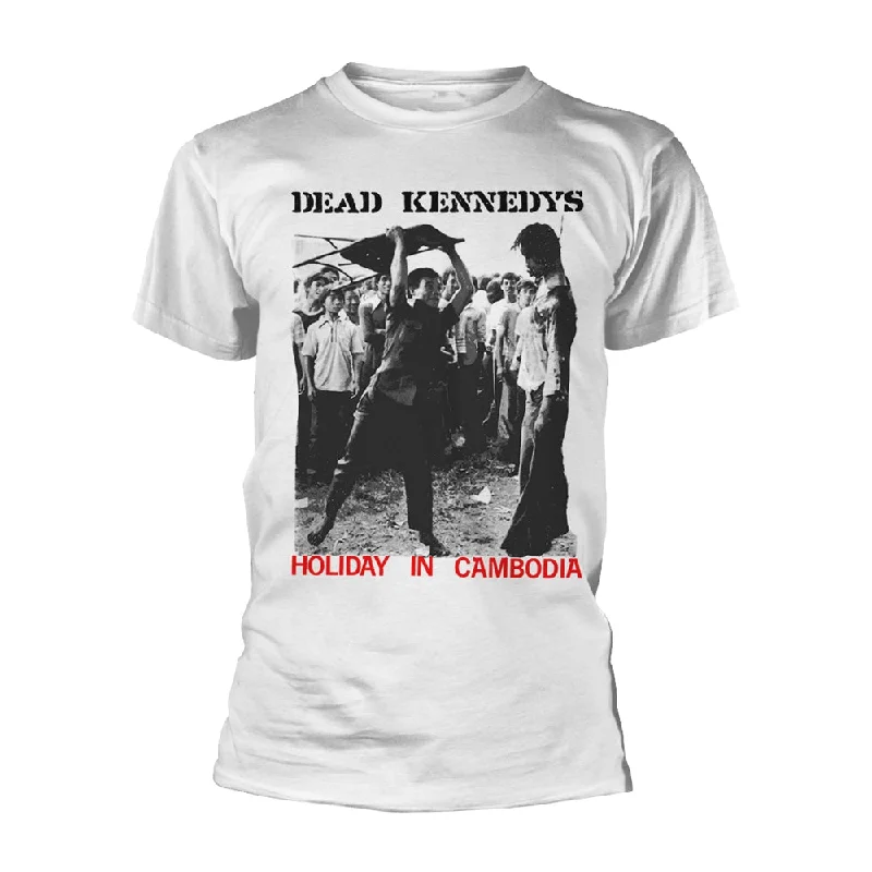 Dead Kennedys Unisex T-shirt: Holiday In Cambodia (White) Lace Blend Ribbed Blend Corduroy Blend