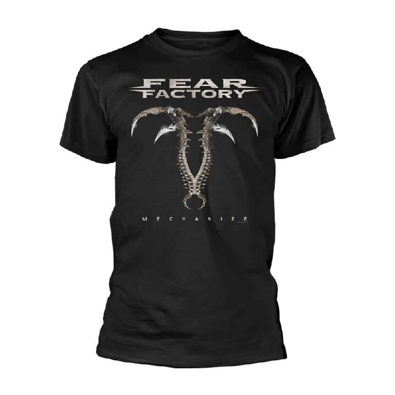 Fear Factory Unisex T-shirt: Mechanize (back print) Knit Fabric Woven Fabric Fleece Fabric