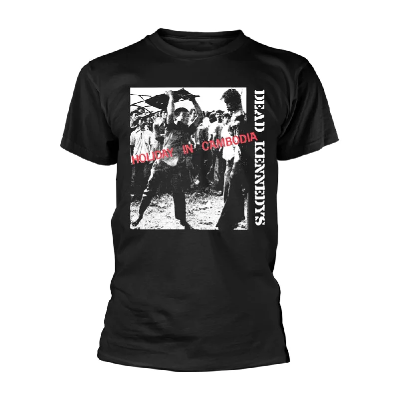 Dead Kennedys Unisex T-shirt: Holiday In Cambodia Houndstooth Herringbone Solid