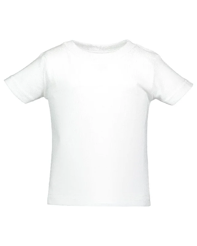 Rabbit Skins Infant T-Shirt | White Fleece Nylon Spandex