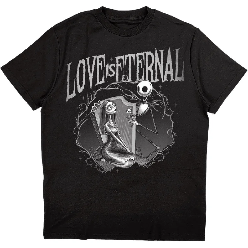 Disney | Official Band T-Shirt | The Nightmare Before Christmas Jack & Sally Love Is Eternal (Small) Graphic Embroidered Appliqued