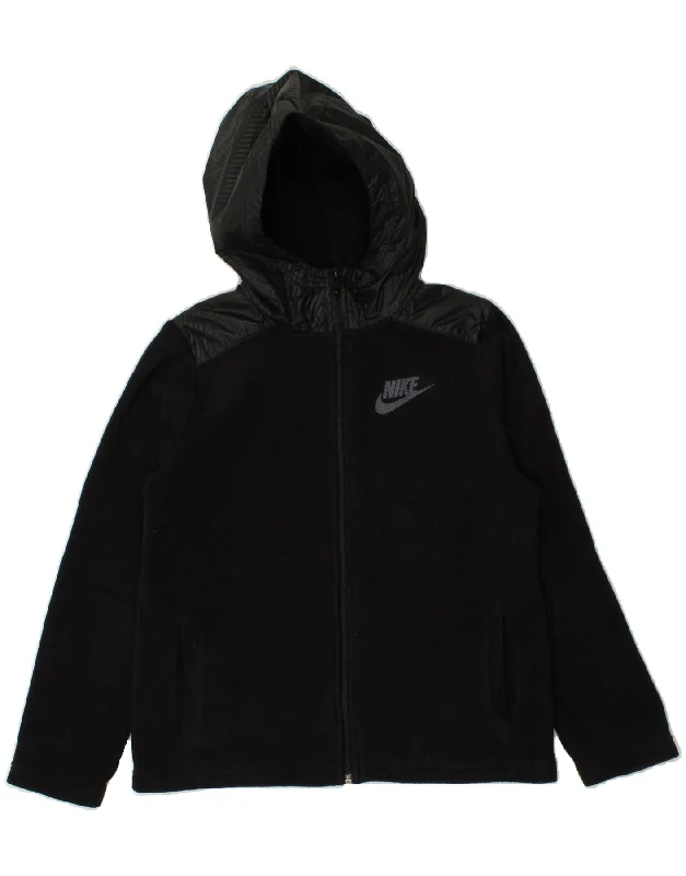 NIKE Boys Zip Hoodie Sweater 12-13 Years Large Black Polyester Hoodie with Belted Waist Structured Tailored NIKE Boys Zip Hoodie Sweater 12-13 Years Large Black Polyester Hoodie with Belted Waist Structured Tailored