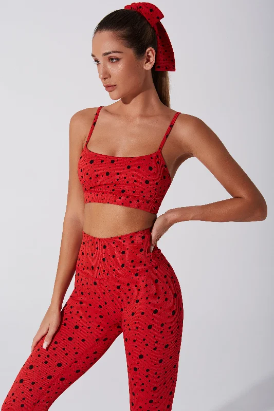 Hafwen Polka Dots Bra - Savvy Red Comfortable Fit Bralette