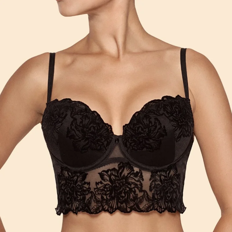 Ajour Adagio Longline Push Up Bra Soft Lace Bralette